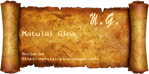 Matulai Gina névjegykártya